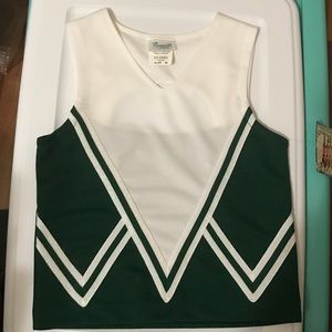 Girls Youth Medium Cheer Shell (Top) Green White